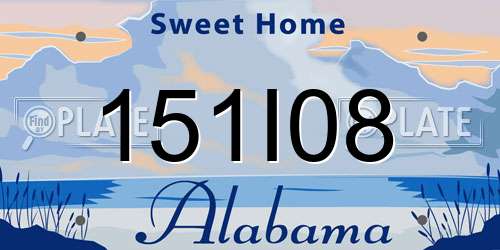 151I08 Alabama License Plate