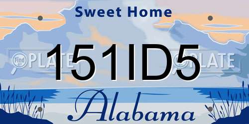 151ID5 Alabama License Plate