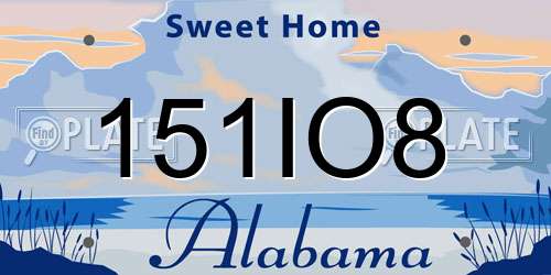 151IO8 Alabama License Plate