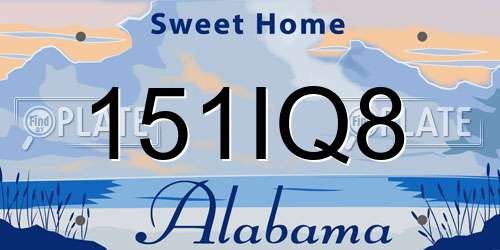 151IQ8 Alabama License Plate