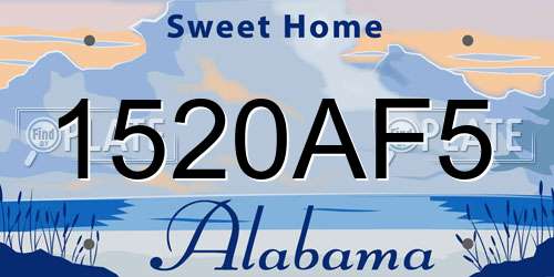 1520AF5 Alabama License Plate