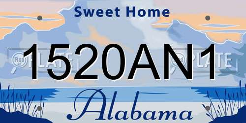 1520AN1 Alabama License Plate