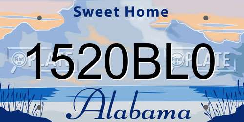 1520BL0 Alabama License Plate