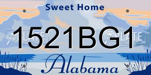1521BG1 Alabama License Plate