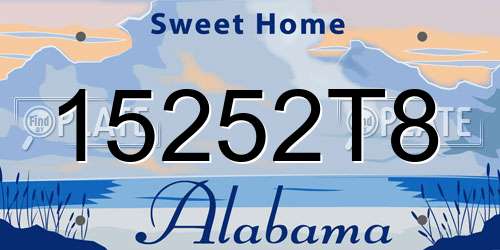 15252T8 Alabama License Plate