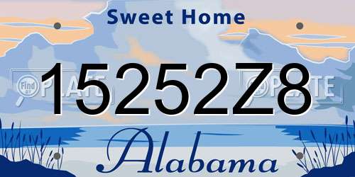 15252Z8 Alabama License Plate