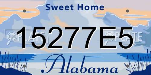 15277E5 Alabama License Plate
