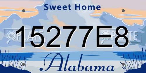 15277E8 Alabama License Plate