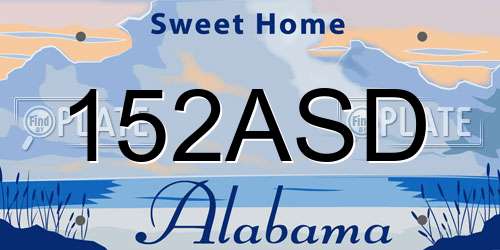 152ASD Alabama License Plate