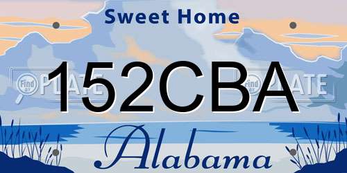 152CBA Alabama License Plate