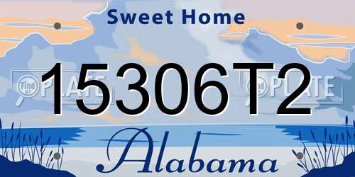 15306T2 Alabama License Plate