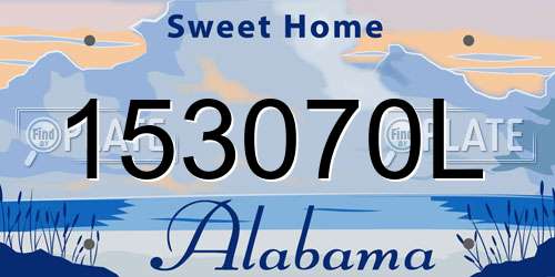 153070L Alabama License Plate