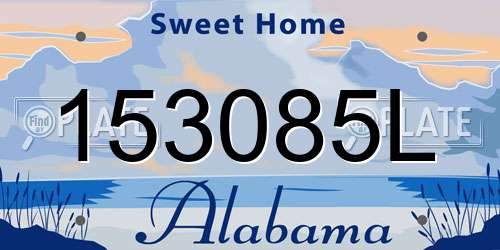 153085L Alabama License Plate