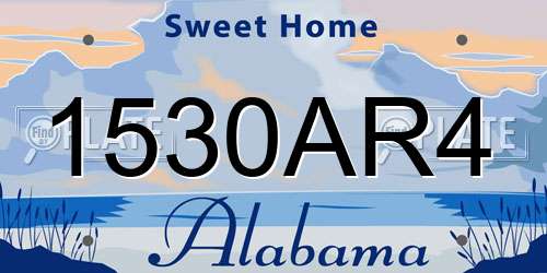 1530AR4 Alabama License Plate