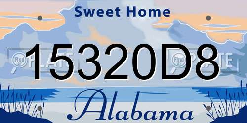 15320D8 Alabama License Plate
