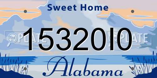 15320I0 Alabama License Plate