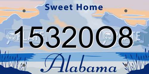 15320O8 Alabama License Plate