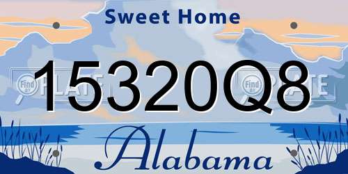 15320Q8 Alabama License Plate