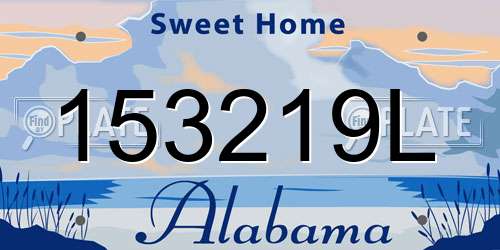 153219L Alabama License Plate