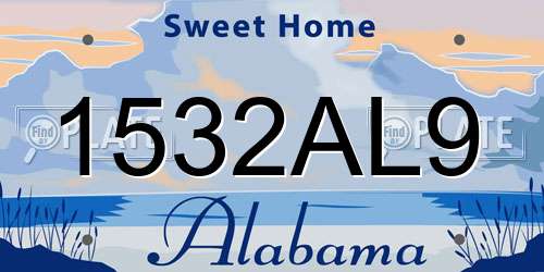 1532AL9 Alabama License Plate