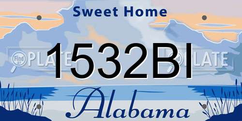 1532BI Alabama License Plate