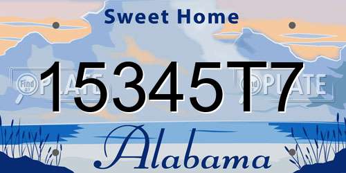 15345T7 Alabama License Plate