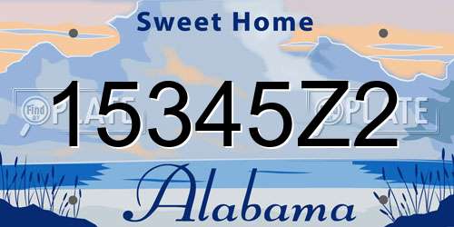 15345Z2 Alabama License Plate