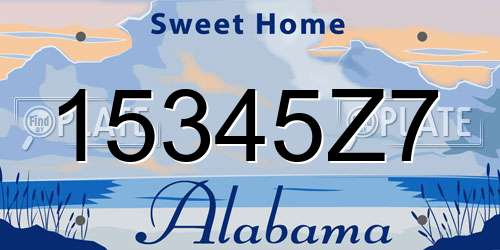 15345Z7 Alabama License Plate