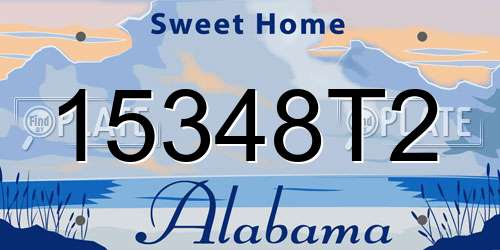 15348T2 Alabama License Plate