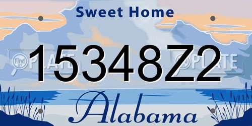 15348Z2 Alabama License Plate