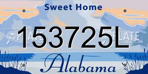 153725L Alabama License Plate
