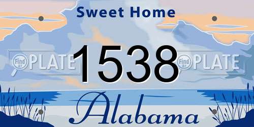 1538 Alabama License Plate