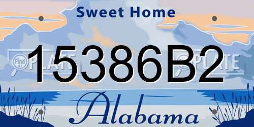 15386B2 Alabama License Plate