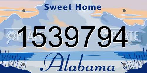 1539794 Alabama License Plate