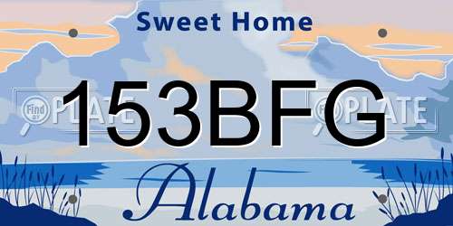153BFG Alabama License Plate