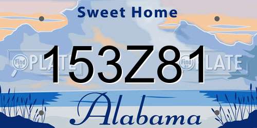 153Z81 Alabama License Plate