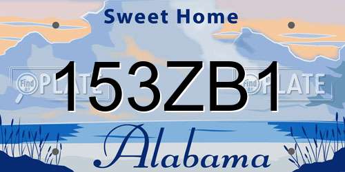 153ZB1 Alabama License Plate