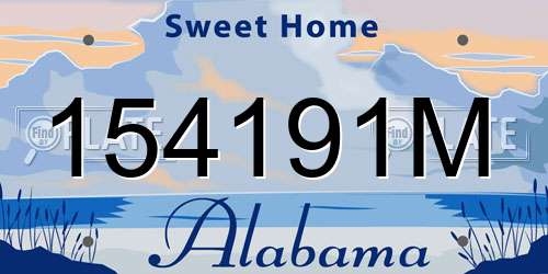 154191M Alabama License Plate
