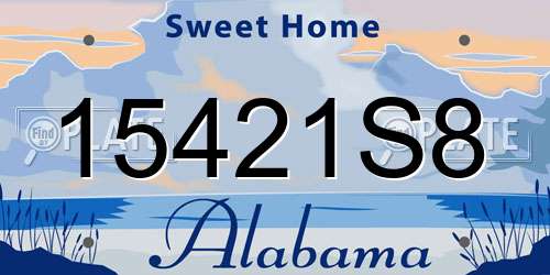 15421S8 Alabama License Plate