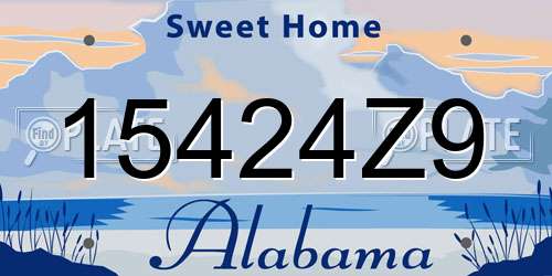 15424Z9 Alabama License Plate