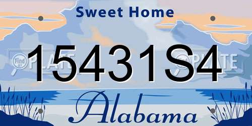 15431S4 Alabama License Plate