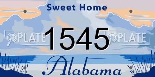 1545 Alabama License Plate