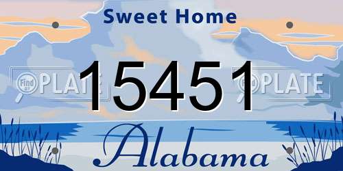 15451 Alabama License Plate