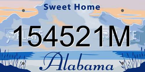 154521M Alabama License Plate