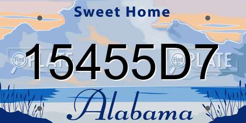 15455D7 Alabama License Plate