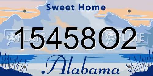 15458O2 Alabama License Plate