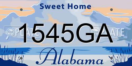 1545GA Alabama License Plate