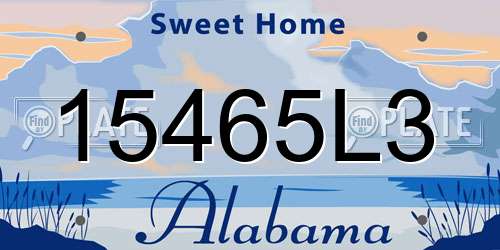 15465L3 Alabama License Plate