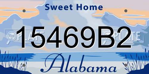 15469B2 Alabama License Plate
