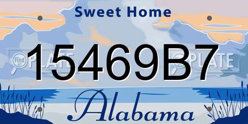 15469B7 Alabama License Plate